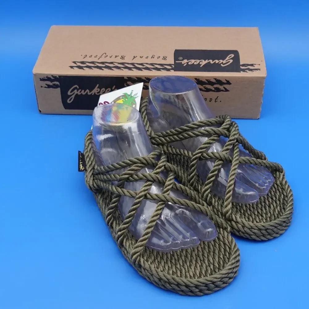 Gurkee’s Neptune Rope Sandals Men’s Size 9 Olive New With Box